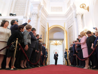 Hubo más de 6.000 invitados en la deslumbrante sala San Andrés del Gran Palacio del Kremlin, donde el mandatario prestó juramento.