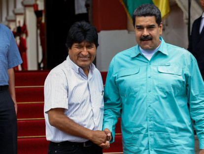 El presidente de Bolívia, Evo Morales y el presidente de Venezuela, Nicolás Maduro,