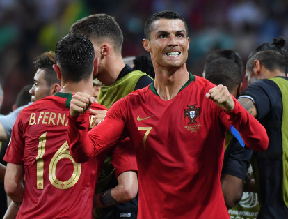 Cristiano Ronaldo celebra el segundo gol frente a España.