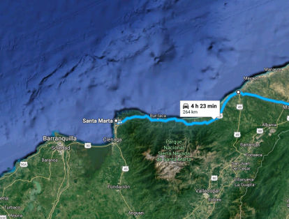 6. Santa Marta - Riohacha - Paragüachón: es una vía 1G de 275 kilómetros de longitud. En el primer trimestre de 2018 reportó dos sectores críticos y 0 víctimas fatales.