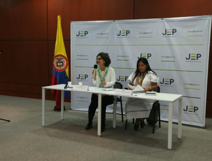Las magistradas Julieta Lemaitre y Belkis Izquierdo explicando la prioridad en Nariño