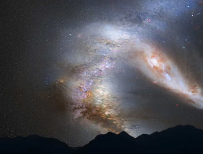 La Vía Láctea tuvo una hermana, una galaxia masiva que, según han deducido los científicos, fue "triturada y canibalizada" hace dos millones de años por 
Andrómeda, nuestra vecina galáctica más cercano, señala un estudio que publicó Nature Astronomy. Aunque esa gran galaxia fue casi totalmente destruida, ha dejado rastro de su existencia en una halo casi invisible de estrellas que es incluso mayor que la propia galaxia de Andrómeda, además de una corriente de estrellas y una enigmática galaxia, la M32.