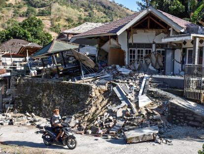 Una de las casas afectadas por el fuerte movimiento sísmico de este lunes.
