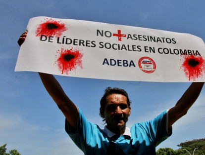 En Barranquilla los manifestantes también exigieron que se terminen los asesinatos de líderes sociales.