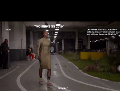 Caterine Ibargüen, desfiló en la pasarela de Off White en colaboración con Nike, en la Semana de la moda de París
