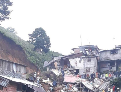 El deslizamiento dejó siete viviendas destruidas.