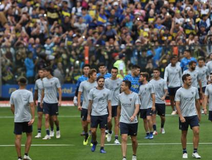 Los jugadores del Boca Juniors en un entrenamiento de preparación para la final de la Copa Libertadores.