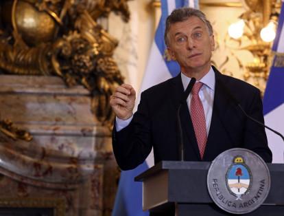 El presidente de Argentina, Mauricio Macri, asiste a una conferencia de prensa tras una reunión antes de la cumbre de líderes del G20 en Buenos Aires.