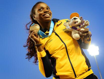 t Caterine Ibarguen of Colombia poses after competing in the Women's Triple Jump Finals at the 2015 Pan American Games in Toronto, Canada, July 21, 2015
