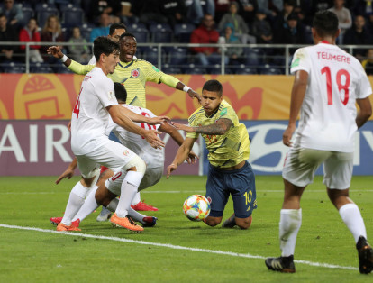 Juan Camilo Hernández marcó tres de los seis goles de Colombia en el victoria contra a Tahití en el Mundial Sub-20.