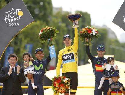 Otra vez, Nairo fue segundo en el Tour de Francia. En el 2015 acabó escoltando a Chris Froome y superando a Alejandro Valverde.