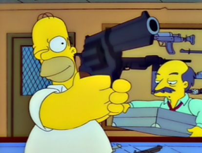 Armas de fuego 

El episodio 183 de la temporada 9 de Los Simpson, lanzado en 1997, fue controversial debido a que toca el tema de las armas de fuego en manos poco responsables, después de que Homero comprara una pistola. 

Titulado ‘The Cartridge Family’ o ‘Familia peligrosa’, fue censurado en Inglaterra por la escena en que Bart encuentra el arma y juega con ella, por lo que casi le disparara a Milhouse imitando a GuillermoTell.