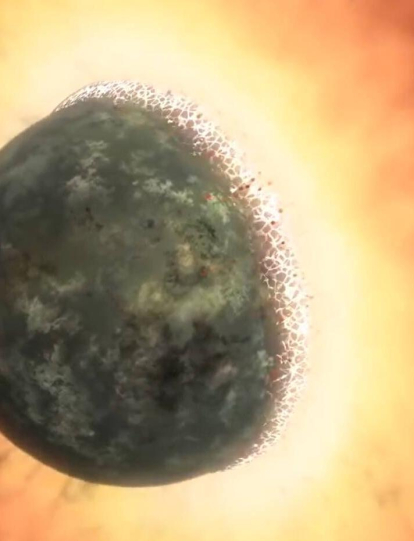 Recreación del choque de un objeto contra un planeta cerca de la estrella HD 172555.