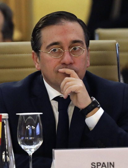 El ministro de Exteriores español, José Manuel Albares, durante su participación.