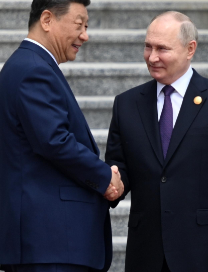 El presidente ruso Vladimir Putin de visita en China.