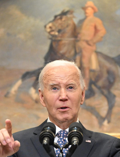US President Joe Biden speaks on Hurricane Helene response in the Roosevelt Room of the White House in Washington, DC, on September 30, 2024. (Photo by Mandel NGAN / AFP)