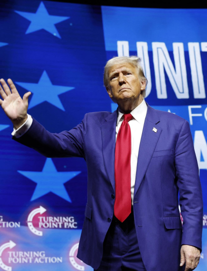 El expresidente de Estados Unidos Donald Trump en un mitin de campaña en Las Vegas, Nevada.
