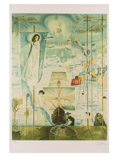 Descubrimiento de América, serigrafía de Salvador Dalí 1973.