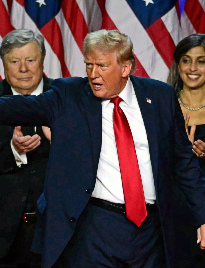 Donald Trump tras el cierre de las votaciones en Estados Unidos.
