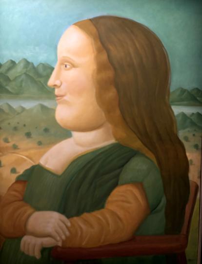 La Mona Lisa de Botero en el Palazzo Bonaparte.