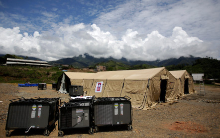 El polémico hospital militar del gobierno Nacional que fue atacado por disidentes. Está abandonado.