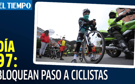 La alcaldía de Bogotá ordenó bloquear el paso de ciclistas por incumplir protocolos de protección.