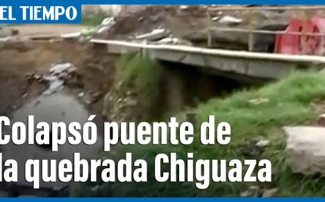colapso del puente de la quebrada Chiguaza