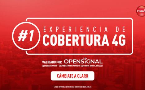 Opensignal reconoce a Claro como la red con mejor experiencia de cobertura 4G de Colombia. ¡Lo dicen los reportes, lo confirma un país!