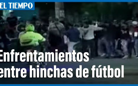 Escuadrón antidisturbios intervino enfrentamiento entre hinchas de fútbol