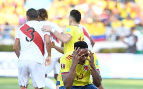 Yerry Mina.
Perú ganó el encuentro 1-0 contra la selección Colombia, por el clasificatorio al mundial de Qatar 2022. 28 de enero 2022.