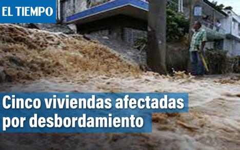 Desbordamiento del Río Negro afecta cinco viviendas en Pacho