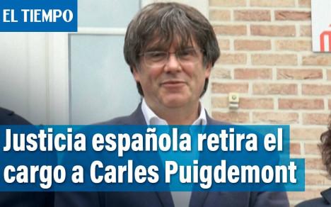 La justicia española retiró el jueves el cargo de sedición contra el expresidente catalán Carles Puigdemont por el intento de secesión de 2017.