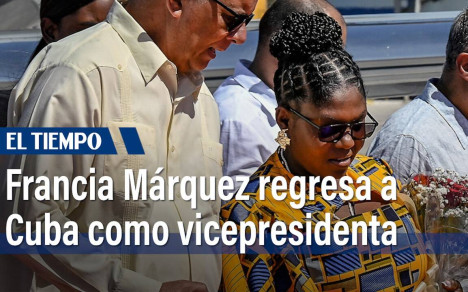La vicepresidenta volvió por primera vez a La Habana, seis años después de haber estado en la isla como víctima del conflicto armado en su país.
