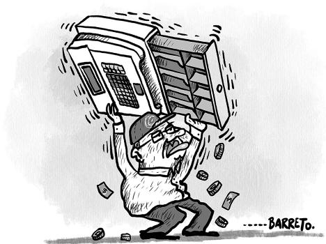 Problemas de caja - Caricatura de Beto Barreto