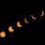 Combo de fotografías donde se observan las fases de un eclipse solar este lunes, en la ciudad de Guadalajara, Jalisco (México).