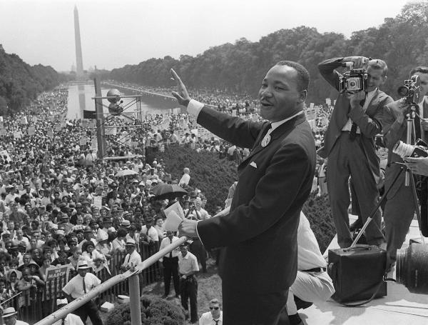 Martin Luther King Jr. dando el dicurso de 'Yo tengo un sueño'.