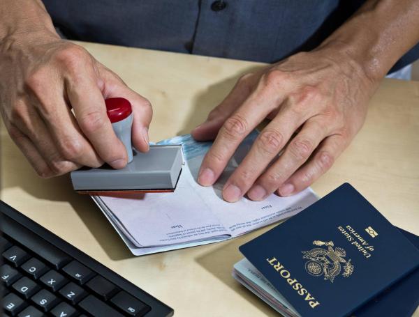 Estación de inspección de pasaporte Estados Unidos frontera seguridad, seguridad nacional, inmigración.