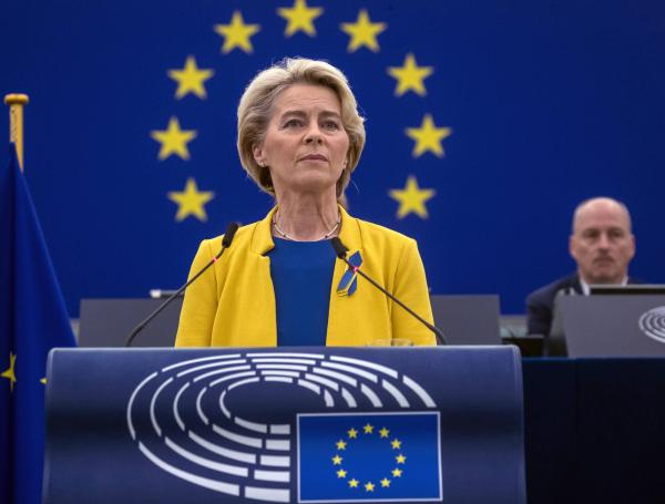 La presidenta de la Comisión Europea, Ursula von der Leyen, en el discurso del "El estado de la Unión Europea".