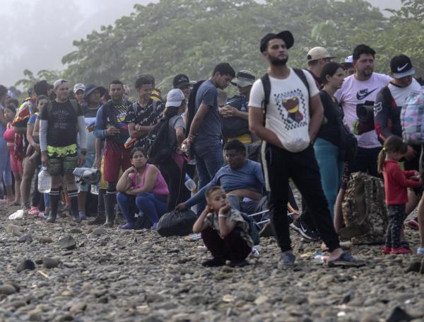 Migrantes en el Darién.