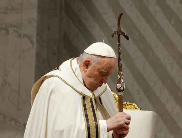 Ciudad del Vaticano (Santa Sede), 28/03/2024.- El Papa Francisco en la Santa Misa Crismal el Jueves Santo en la Basílica de San Pedro de la Ciudad del Vaticano, este Jueves Santo.- EFE/GIUSEPPE LAMI