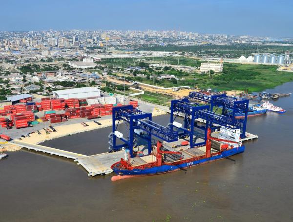 Aspecto del Puerto de Barranquilla.