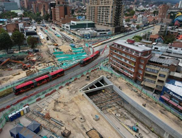 Obras del intercambiador vial de la calle 72 con Caracas