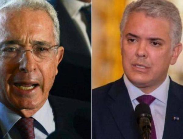 Los expresidentes Ivan Duque y Alvaro Uribe
