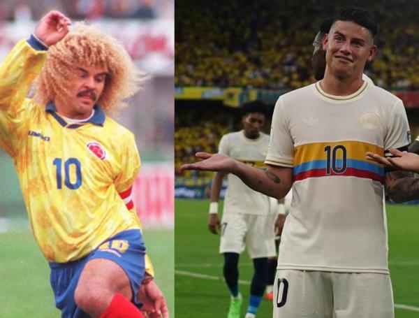 Carlos Valderrama y James Rodríguez
