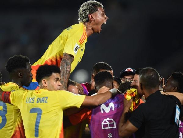 Colombia celebra el gol de Quintero.