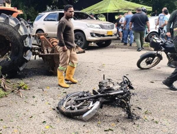 Esta es la moto bomba del atentado.
