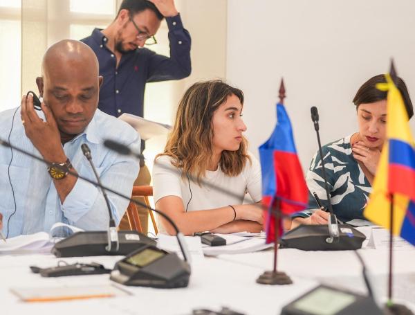 Luis Gilberto Murrillo, Laura Sarabia y Martha Carvajalino.