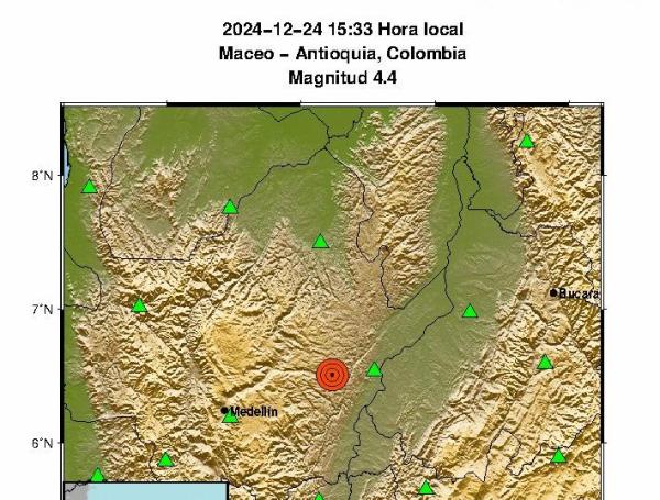 Temblor hoy 24 de diciembre en Colombia