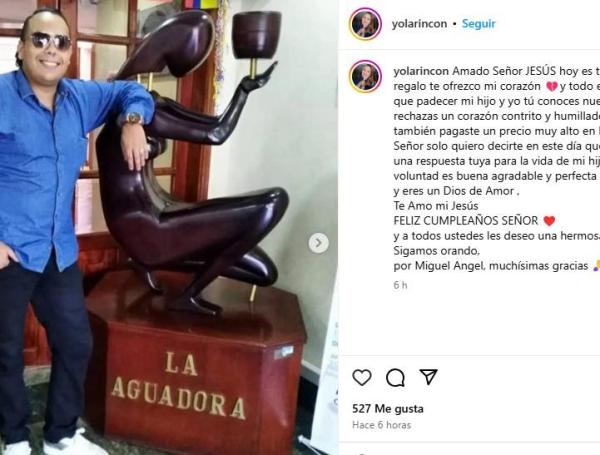 Mensaje de la mamá de Miguel Ángel Díaz.
