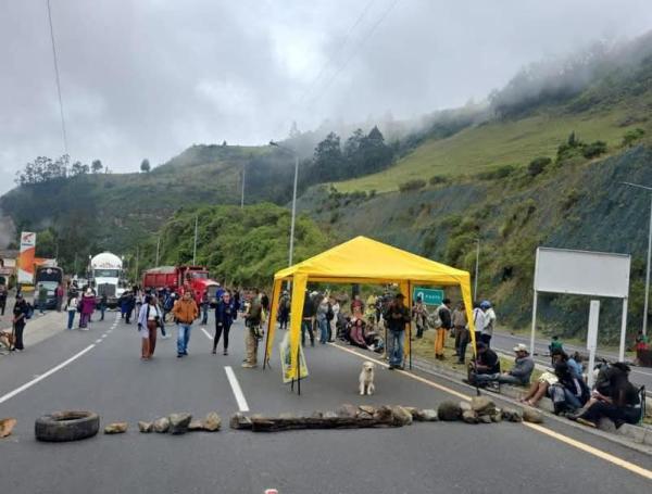 Bloqueo en vía Panamericana, en Nariño.